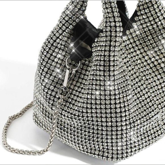 NWT Sparkling Bling SwarovskI Crystal Rhinestone Bucket Bag Shoulder Pur… - Picture 9 of 17